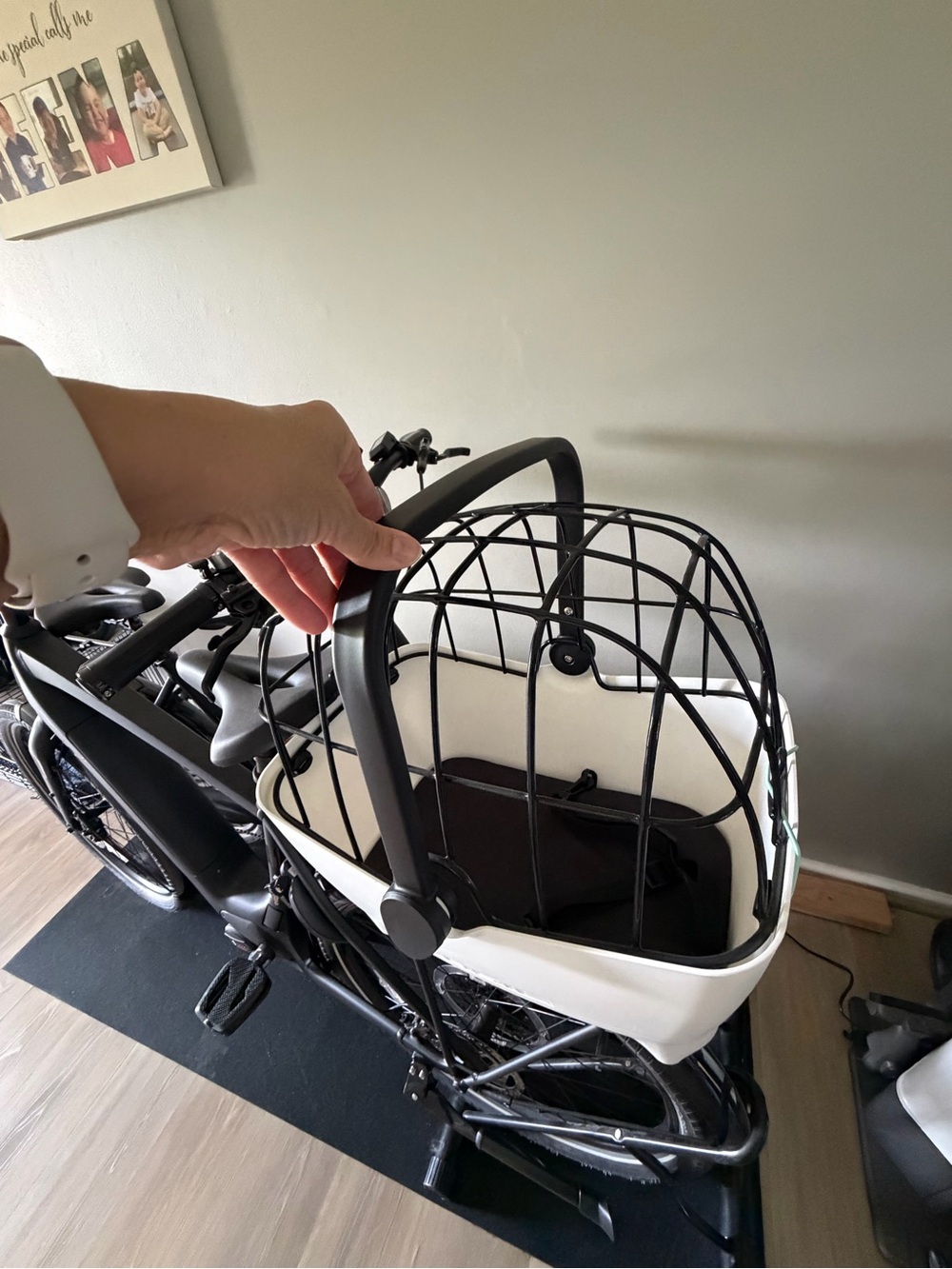 White Pet Carrier Basket with Black Cage - Picture 3 of 14